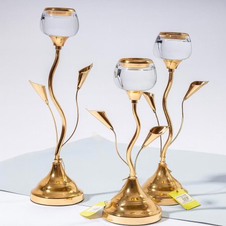 شمعدان ذهبي 3 قطع